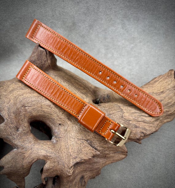 Bracelet De Montre Vintage En Cuir Marron 16mm - Années 80, Jamais Porté