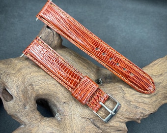 Vintage 1960er Jahre Lizard Uhrenarmband braun 17 mm