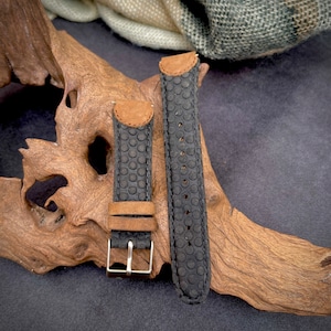 NOS Vintage Brown & Black Timex Expedition 18mm Leather Watch Strap