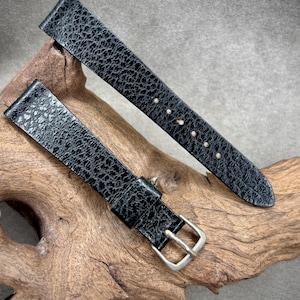 Vintage Speidel USA 1950's 17.5mm Black Leather Watch Strap