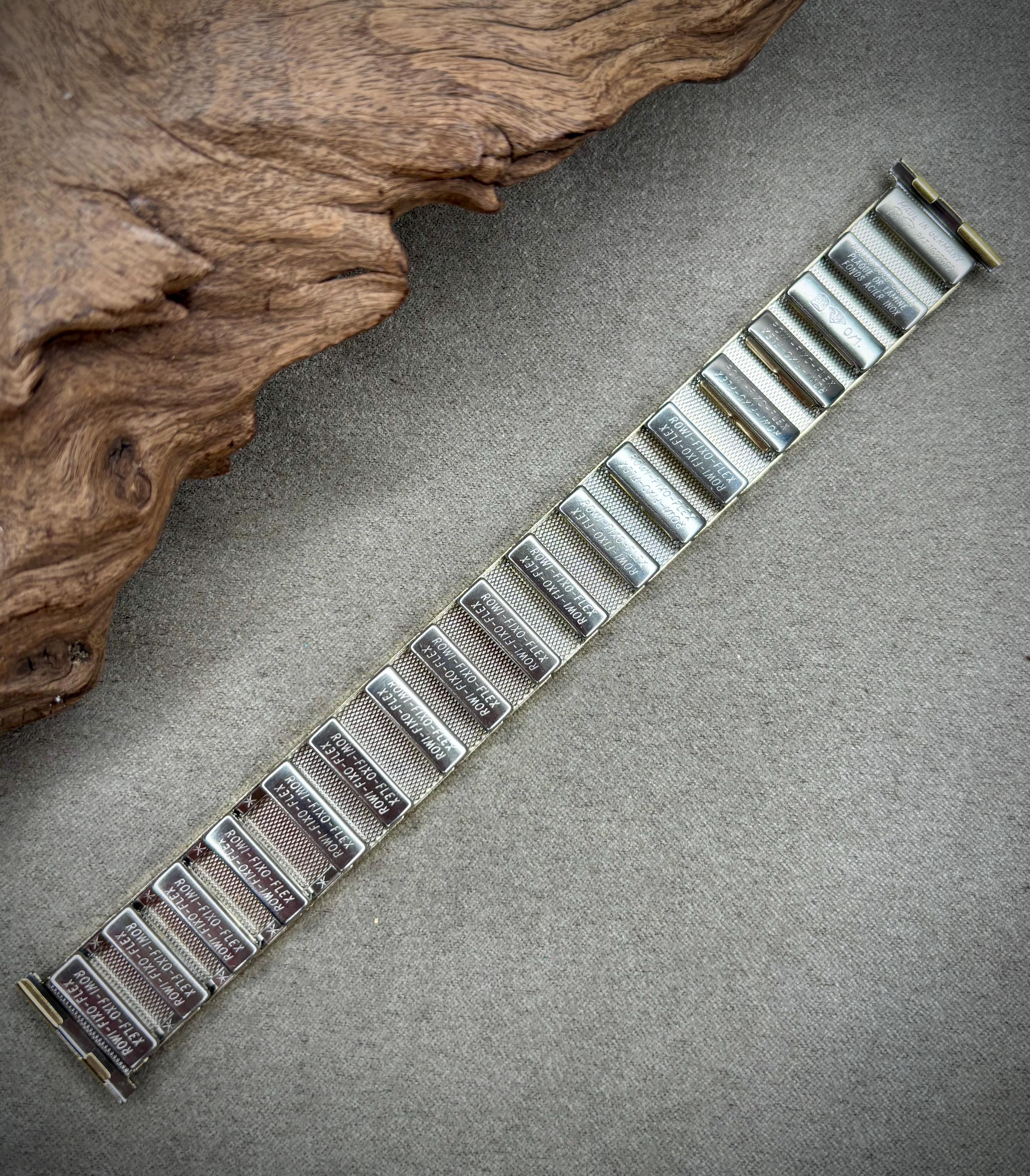 Bracelet De Montre Vintage Rowi Fixo-Flex En Métal - Taille 13 Cm - Occasion