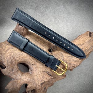 Vintage Kreisler 1960&#39;s Black 19mm Calf Leather Watch Strap