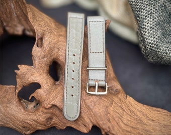 Vintage 1940/50's Grey Leather 18mm Watch Strap