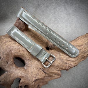 Vintage 1950&#39;s Grey Leather 16mm Watch Strap