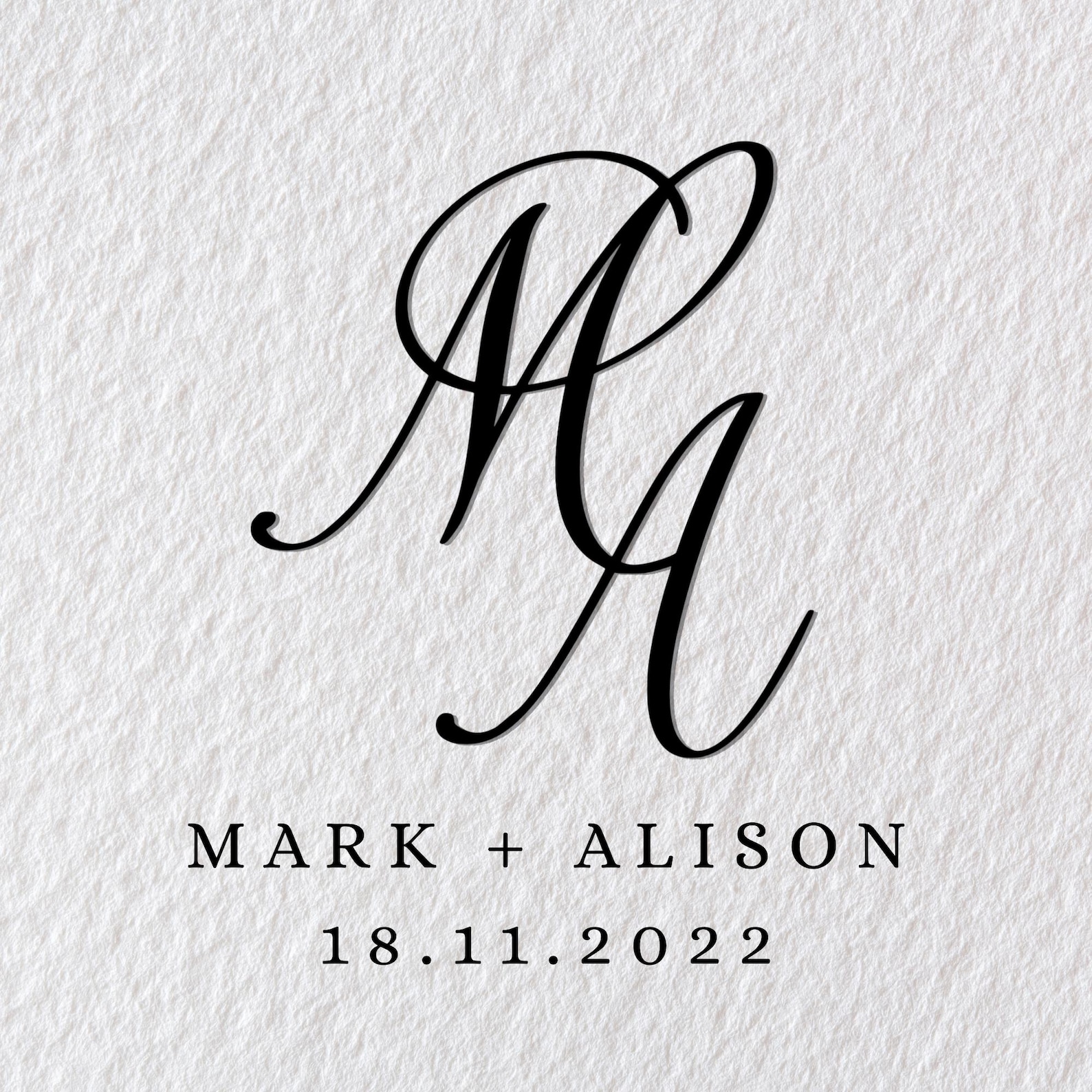 Custom Calligraphy Monogram Logo – Copperplate Wedding Initials ...