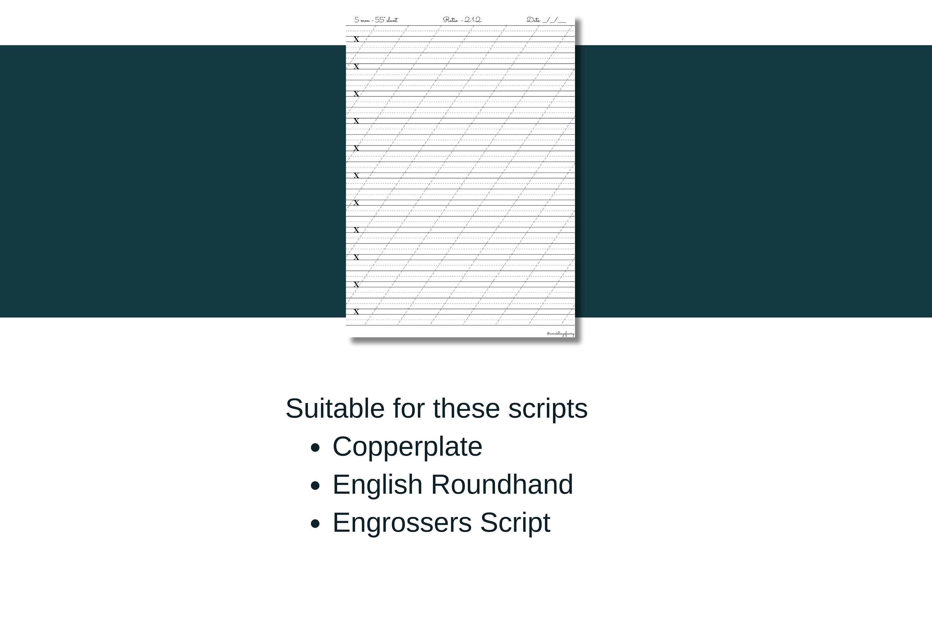 Buy Blank Copperplate Calligraphy Guidelines Pack With 212 Ratio 4mm 8 ...