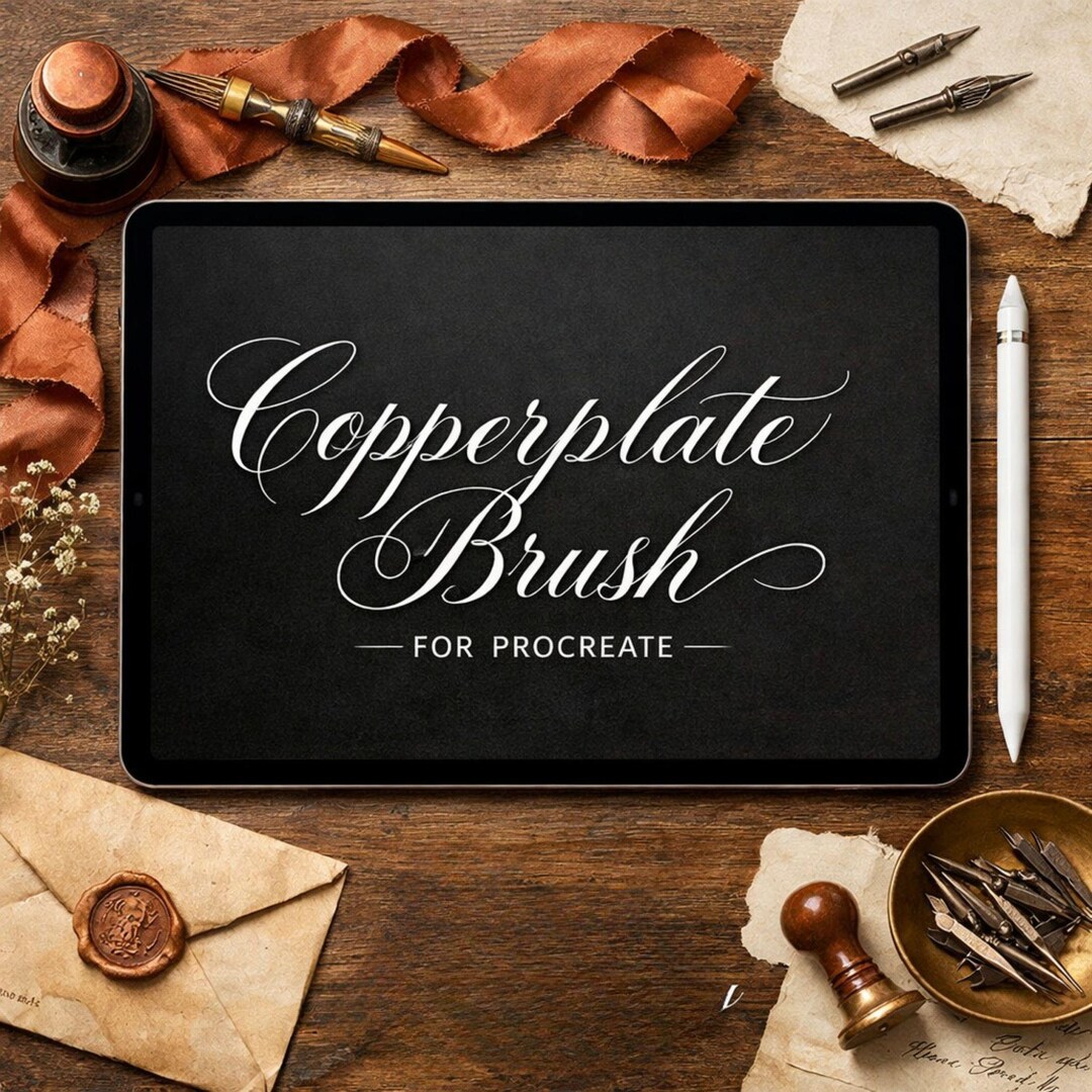 Copperplate Calligraphy Procreate Brush | Pointed Pen Script (digital ...