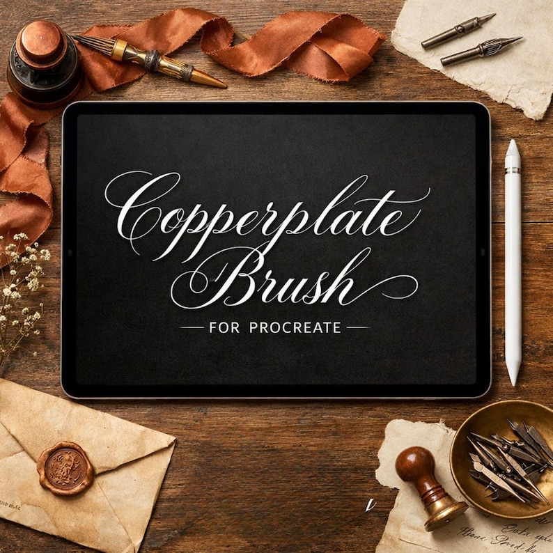 Copperplate Calligraphy Procreate Brush | Pointed Pen Script (digital ...