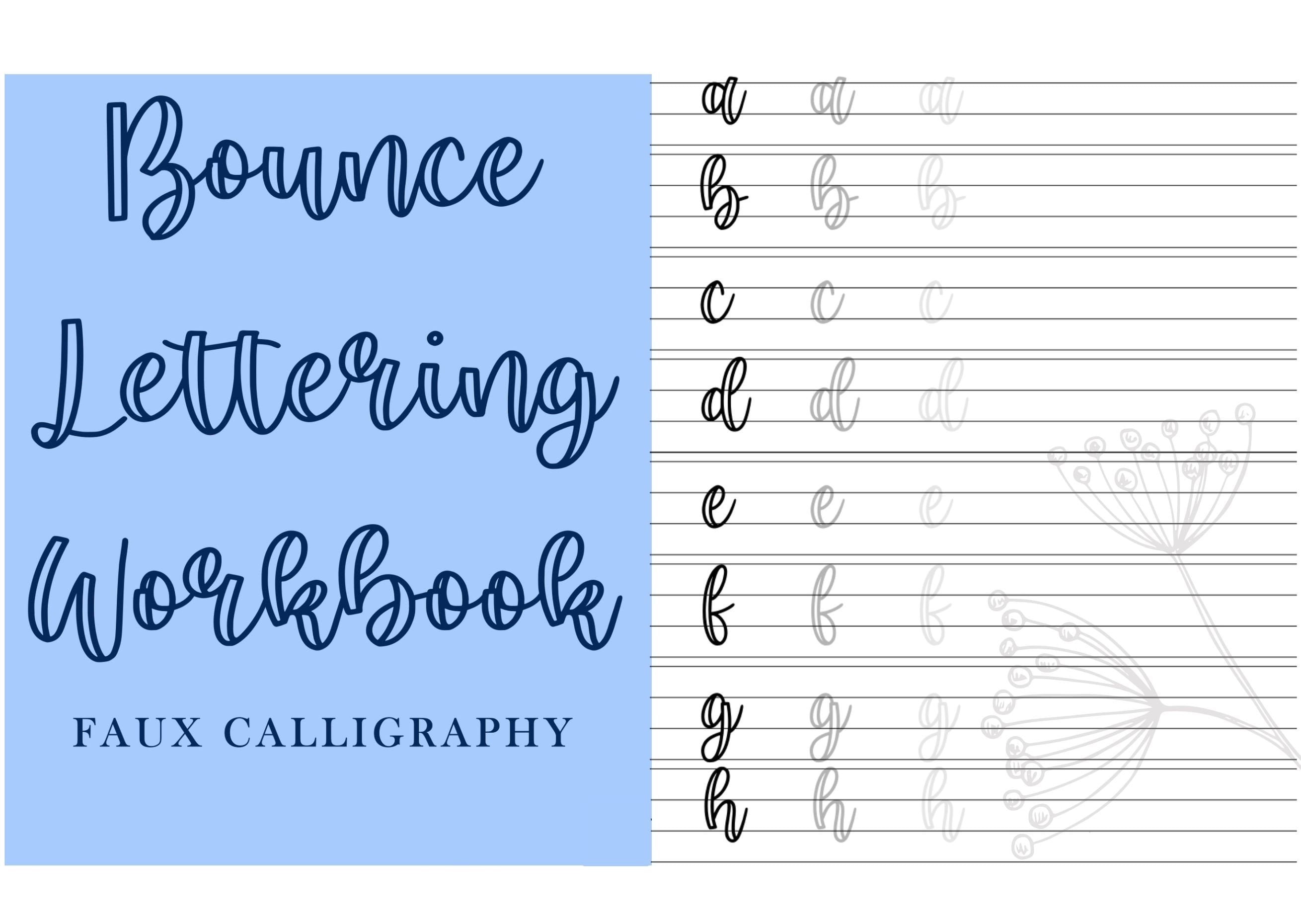 Printable & Traceable Faux Calligraphy Bounce Lettering Etsy