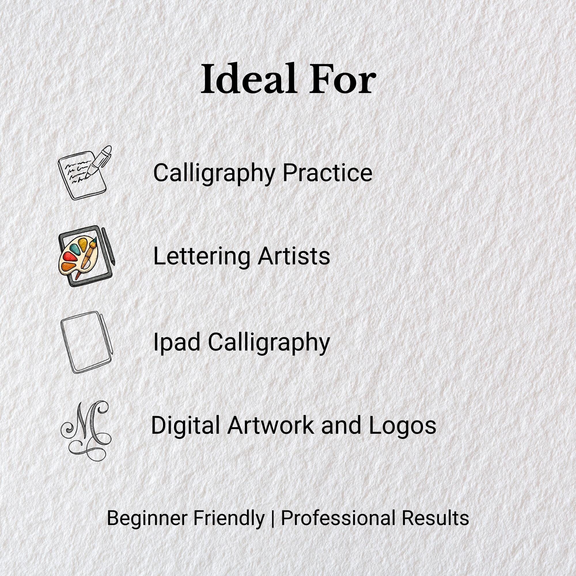 Copperplate Calligraphy Procreate Brush | Pointed Pen Script (digital ...