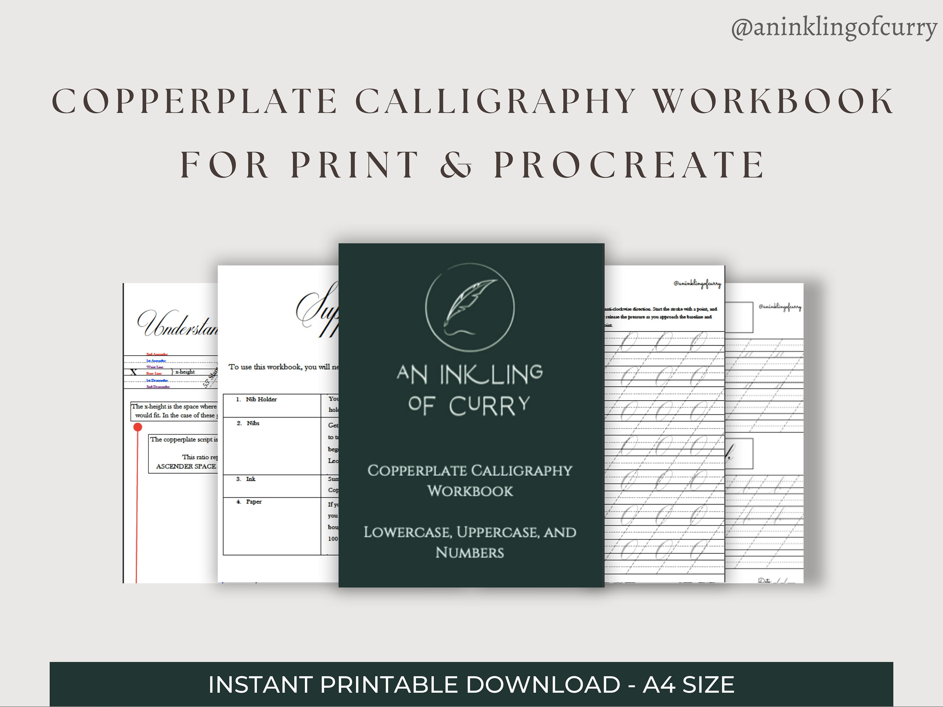 55 Degree Guide Sheets. Calligraphy Paper Stock Vector