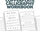 Copperplate Calligraphy Practice Sheets | Printable Workbook PDF | Pointed Pen Guide | Uppercase Lowercase Numbers
