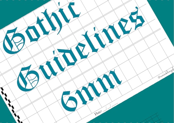 Blackletter (Fraktur) Grid Sheet - For 6mm Pilot Parallel Pen or Nib