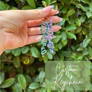 Beaded DNA Helix keychain
