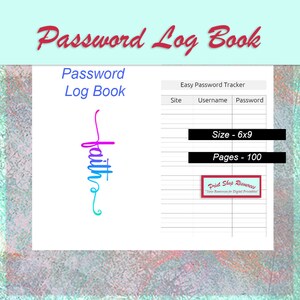 Password Log Book: Jesus Graphic, 6x9 (PDF Digital Download)