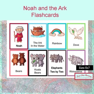 Noah and the Ark Flashcards, Noah Flashcards, Flashcards, Pre-K, Kindergarten, Learning, Teaching Children