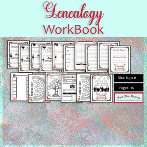 Shabby Chic Genealogy Workbook: Family History Planner (PDF)