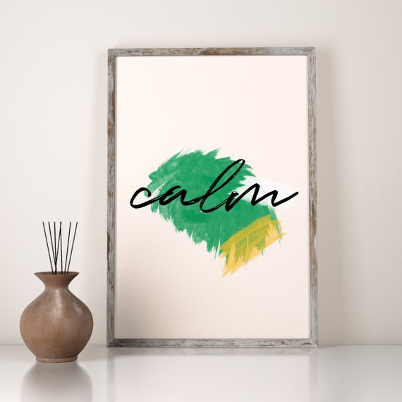 Calm Calming Wall Art Abstract Art Printable Quote Simple Etsy