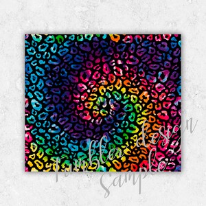 SEAMLESS Tie Dye Leopard Tumbler PNG Design Colorful Cheetah 20 Oz ...