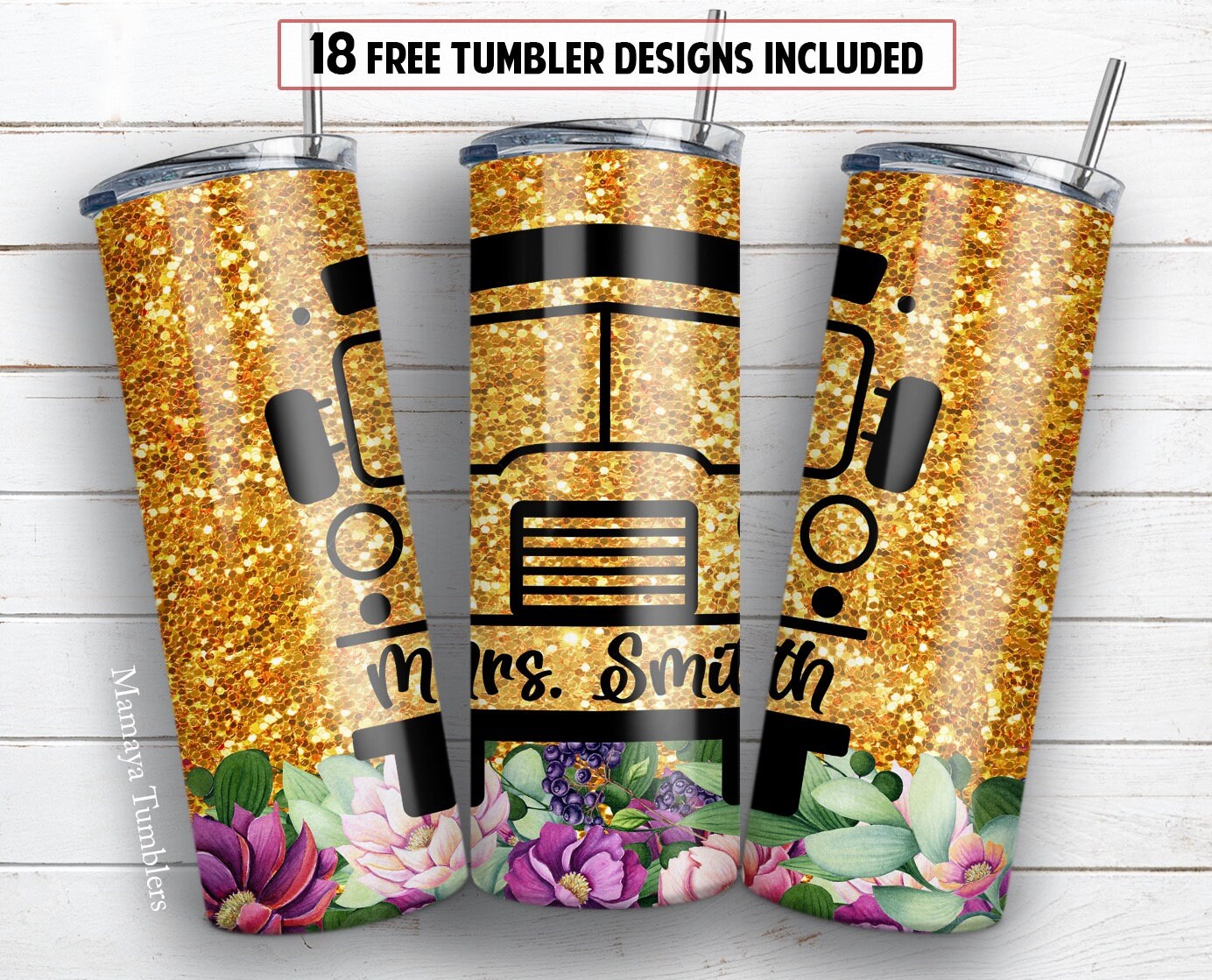 Bee 40 Oz Quencher Tumbler Sublimation Design Flowers Watercolor