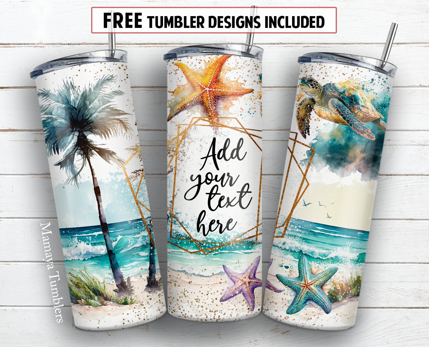 Beach Sublimation Tumbler Design Graphic by Messy Mama Digitals · Creative  Fabrica