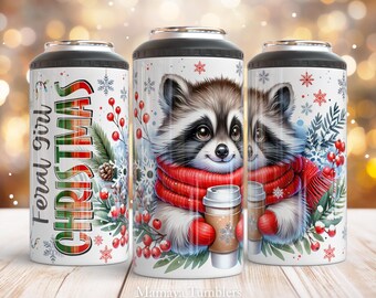 野生の少女のクリスマス 4 in 1 缶クーラー昇華デザイン 面白い
