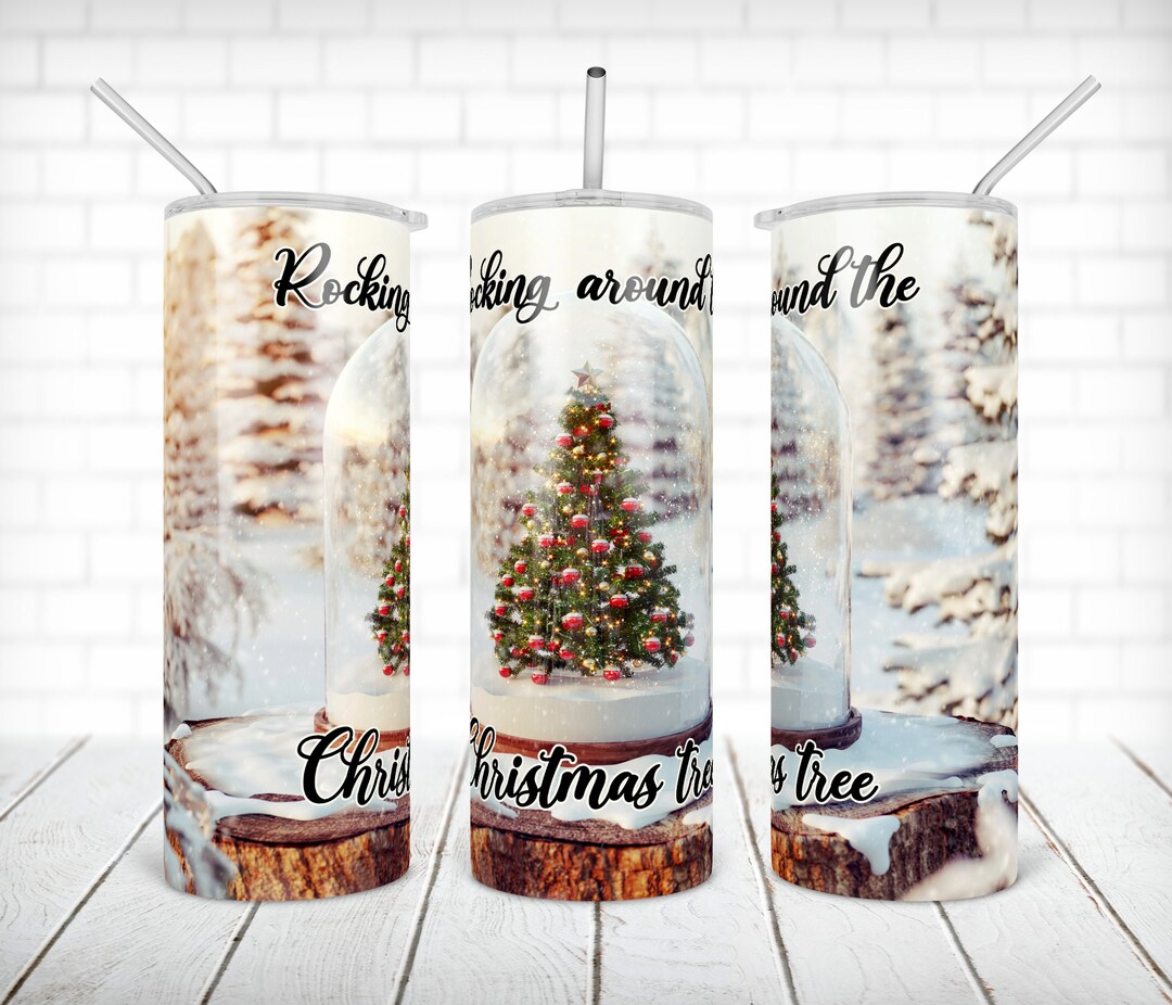 SEAMLESS Rocking Around the Christmas Tree Tumbler PNG Design Winter ...