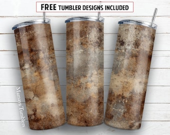 Grunge 20 oz skinny tumbler sublimation design Old texture Concrete Add name text Male Men digital PNG Straight wrap Waterslide download