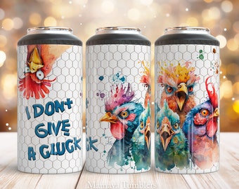 Ne vous en faites pas 4 en 1 peut refroidir la conception de sublimation Funny poulet Straight can cooler wrap Digital design PNG
