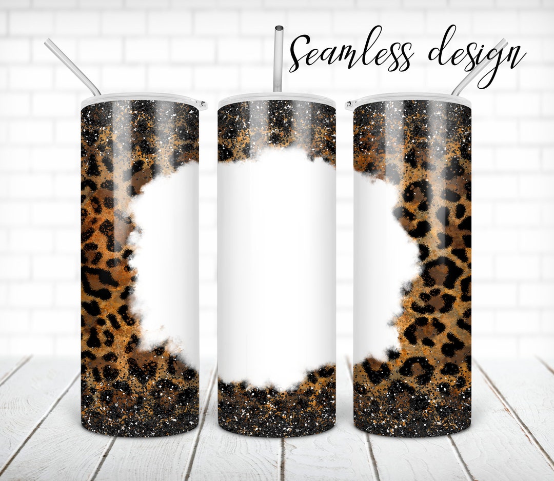 SEAMLESS Leopard Print Tumbler PNG Design Cheetah Glitter Frame 20 Oz ...