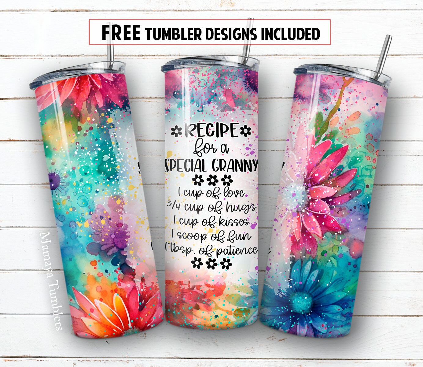 skinny granny" Recipe for a Special Granny 20 Oz Skinny Tumbler Sublimation Design Flower  Seamless Floral Digital PNG Straight Wrap Waterslide Download - Etsy