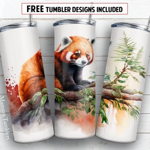 Watercolor Panda Tumbler Wrap, 20 Oz Skinny Tumbler Wrap, Cute Panda Tumbler  Wrap, Kawaii Style Panda Tumbler Wrap, Watercolor Panda PNG 