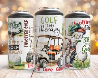 Golf quotes 4 in 1 can cooler sublimation design Golfing life Straight can cooler wrap Digital design PNG
