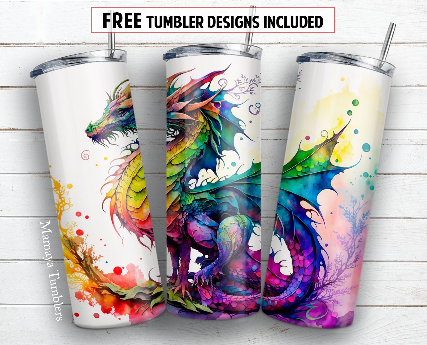 Alcohol Ink Dragon 20 Oz Skinny Tumbler Sublimation Design Fairy Animal  Digital PNG Straight Wrap Waterslide Download - Etsy