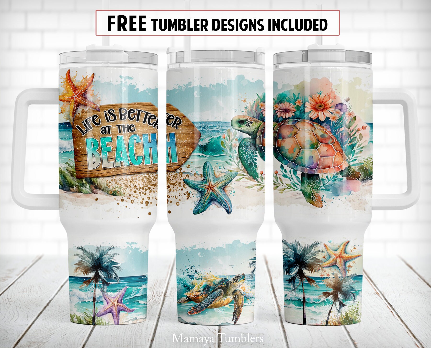 Beach Sublimation Tumbler Design Graphic by Messy Mama Digitals · Creative  Fabrica