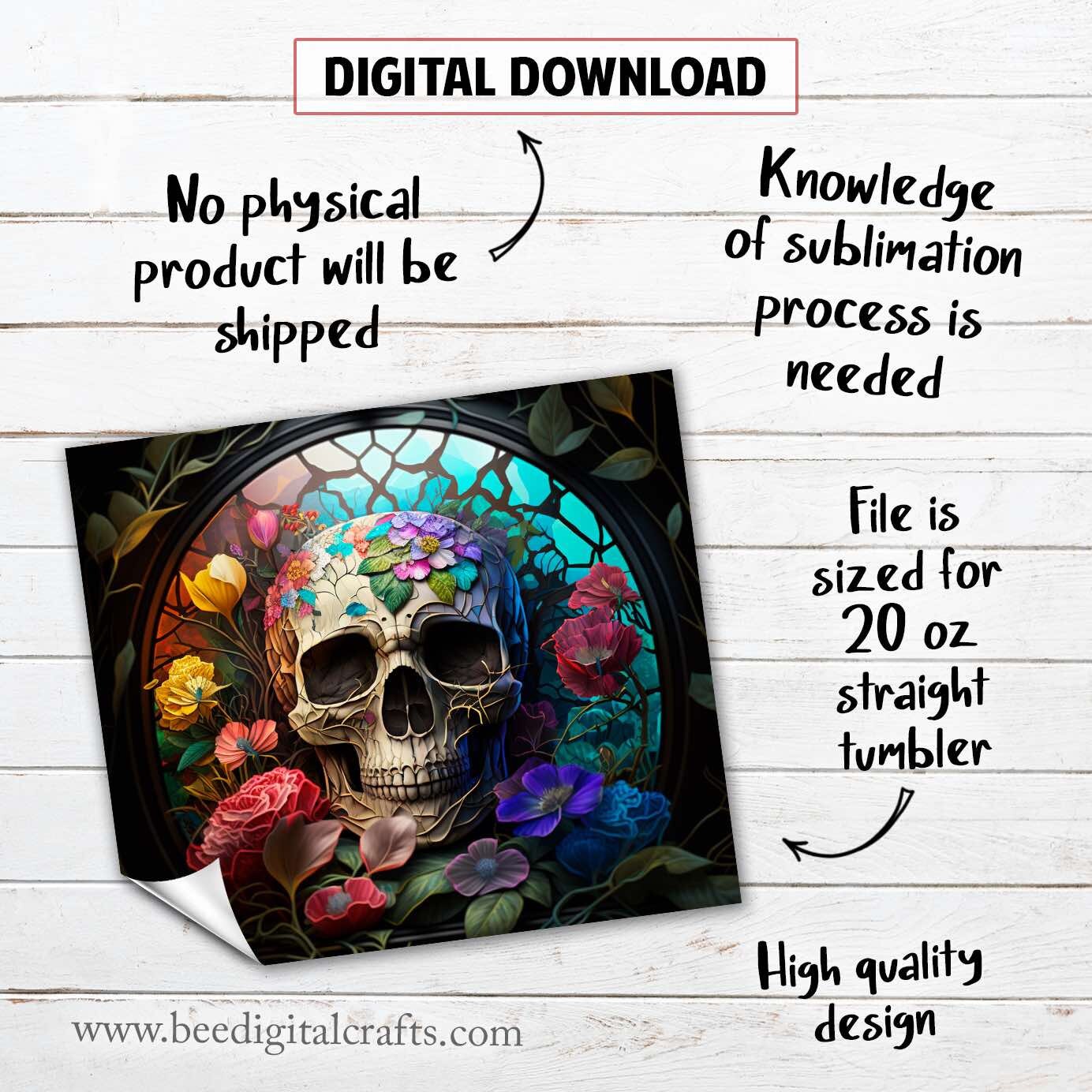 Skull Tumbler 20oz Digital Sublimation Graphic by Frangipani store ·  Creative Fabrica