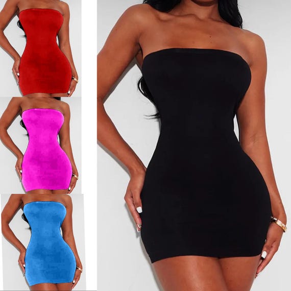 Tight Strapless Tube Top Mini Dress - Etsy