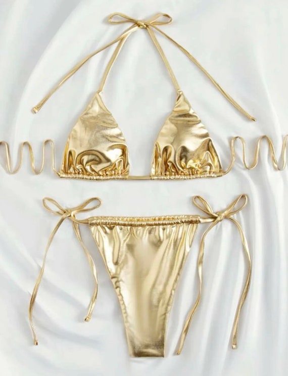 Gouden Bikini Set - Etsy