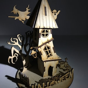Haunted Halloween Spooky House Model Kit.