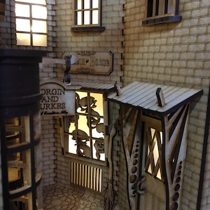 Knockturn alley themed Book nook, Wizards alley themed with extras. image 3