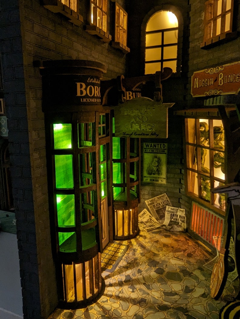 Knockturn alley themed Book nook, Wizards alley themed with extras. image 2