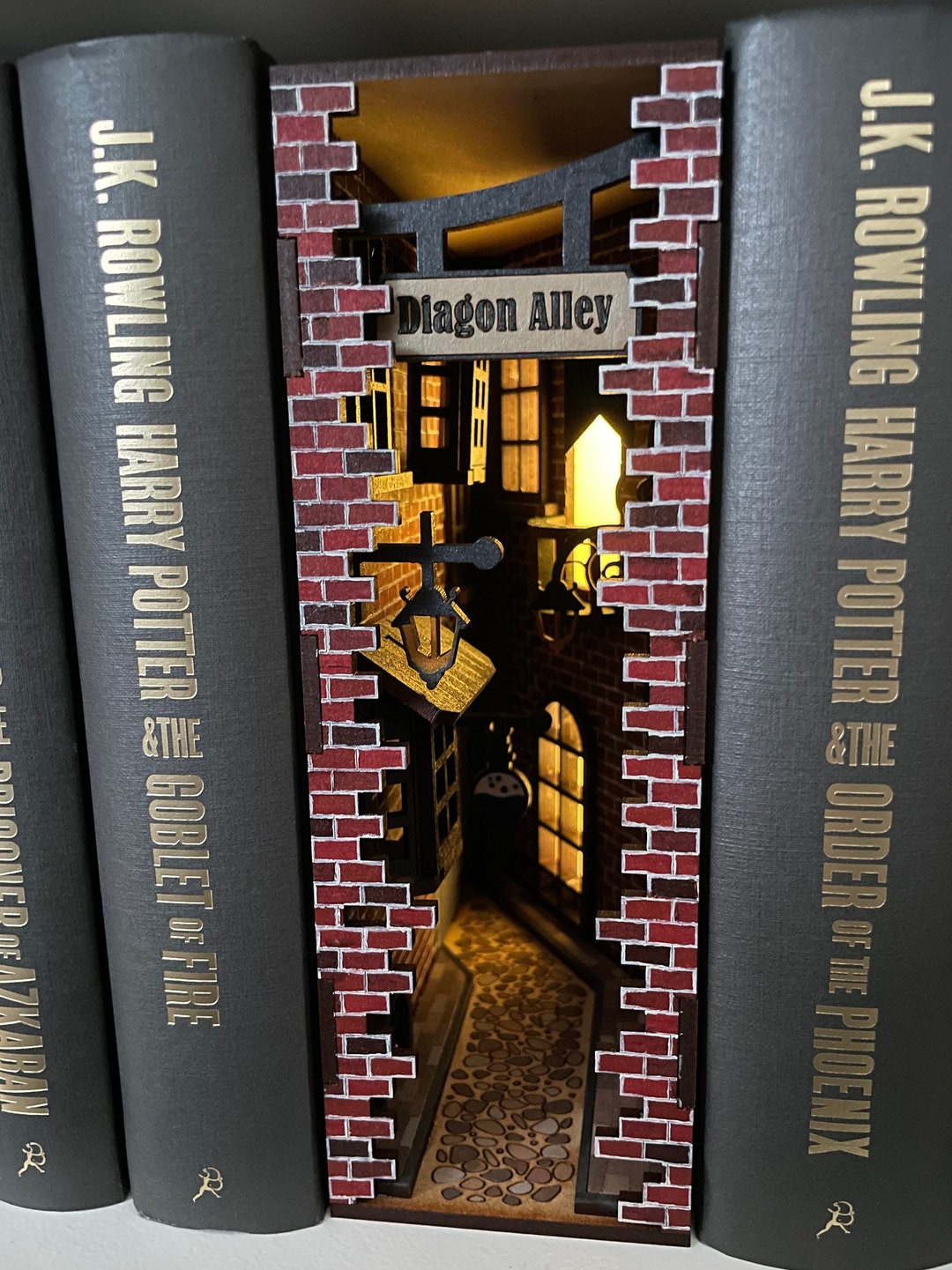 Diagon Alley Book Nook Wizards Alley With Lights and Etsy UK