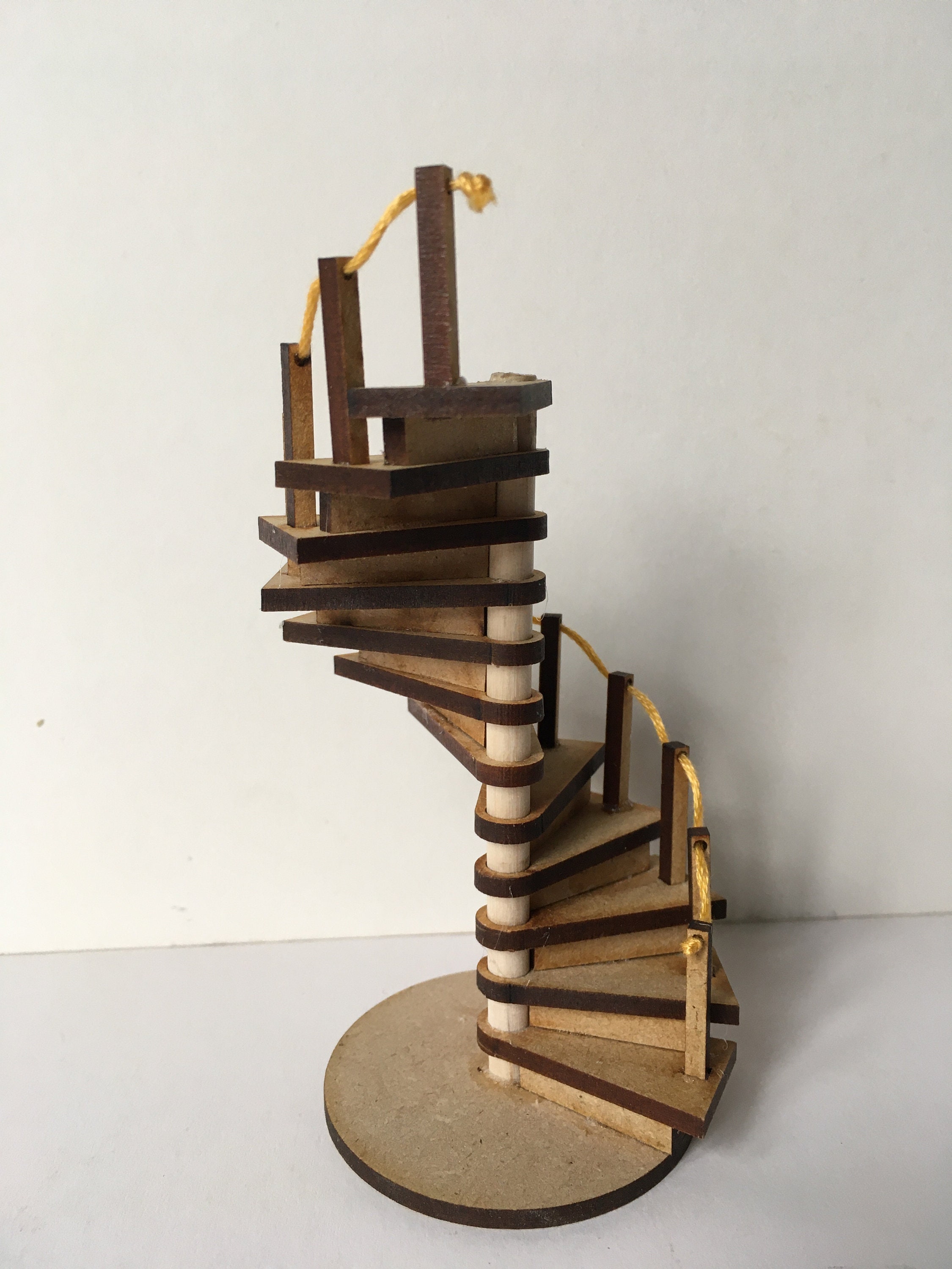 希少 Spiral Stairs 螺旋階段 ミニチュアオブジェ 木製ヴィンテージ