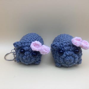 Funny crocheted sad hamster key ring or bag charm, inspired by sad hamster violin song. Valentines gift, Mother’s Day gift.