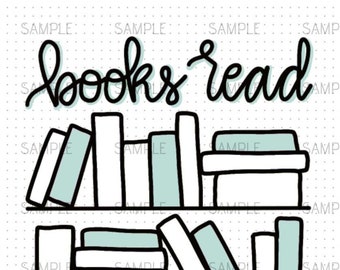 Books Read Digital PDF Download for Bujo, Bullet, Journal, Spreads, pages, tracker, spread, journaling, log, planner