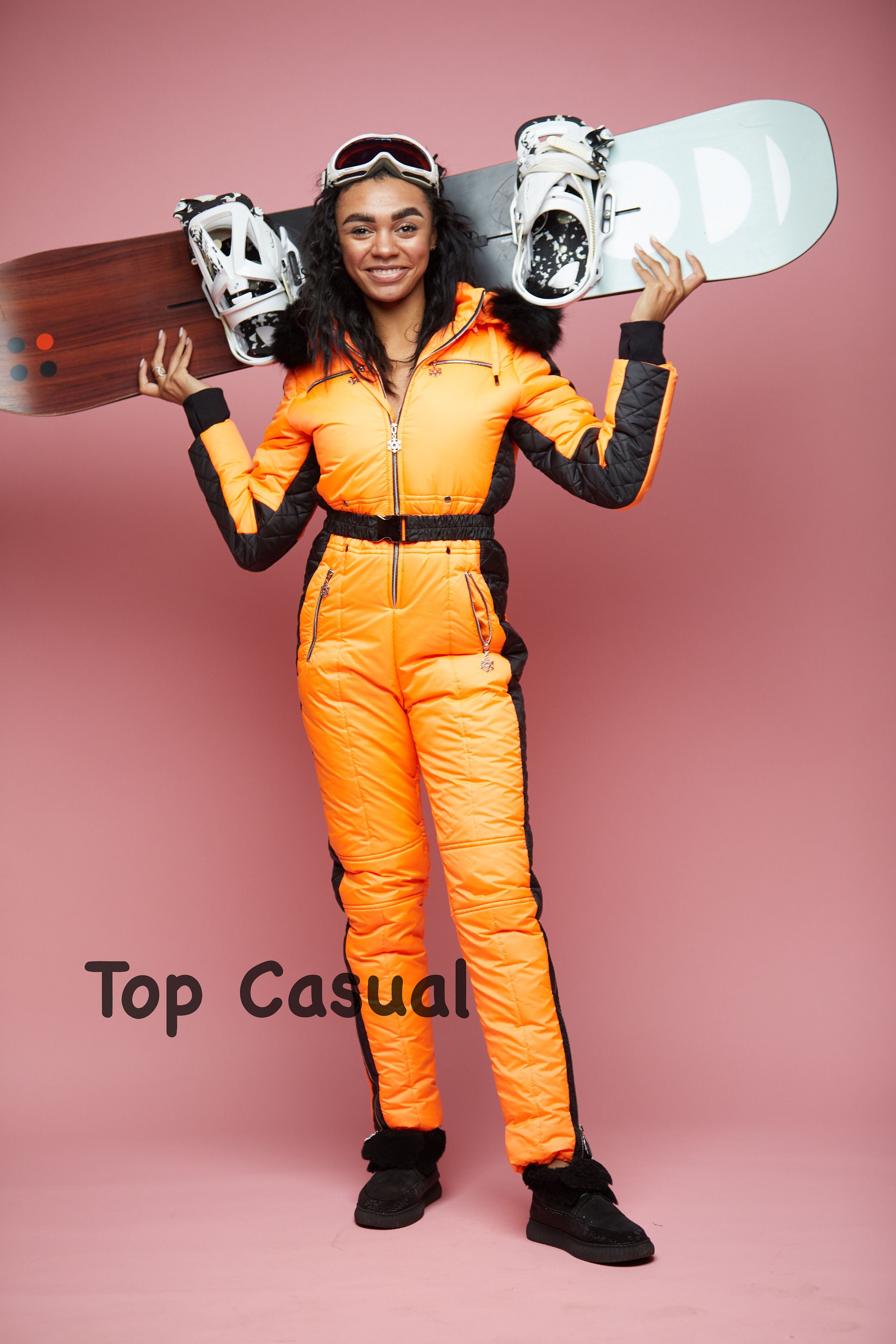 Women Ski Jumpsuit Orange Ski Overall Ski Winter Suit Etsy Australia