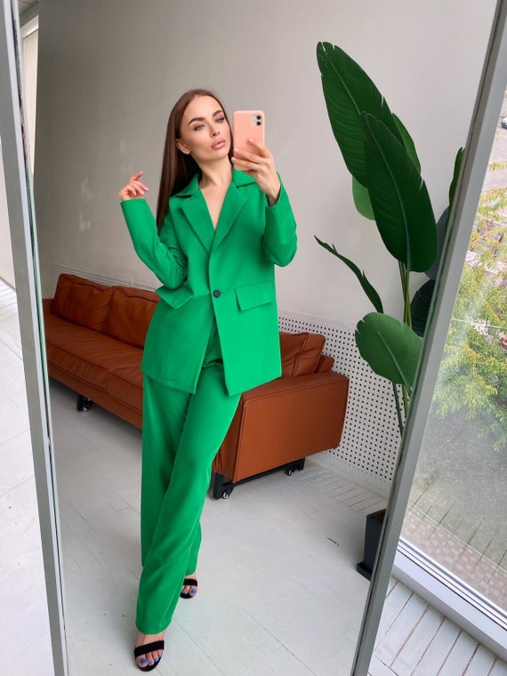 Women Pantsuit, Casual Suit, Classic Suit, Blazer and Pants, Two-piece Suit,  Autumn Set, Office Look 