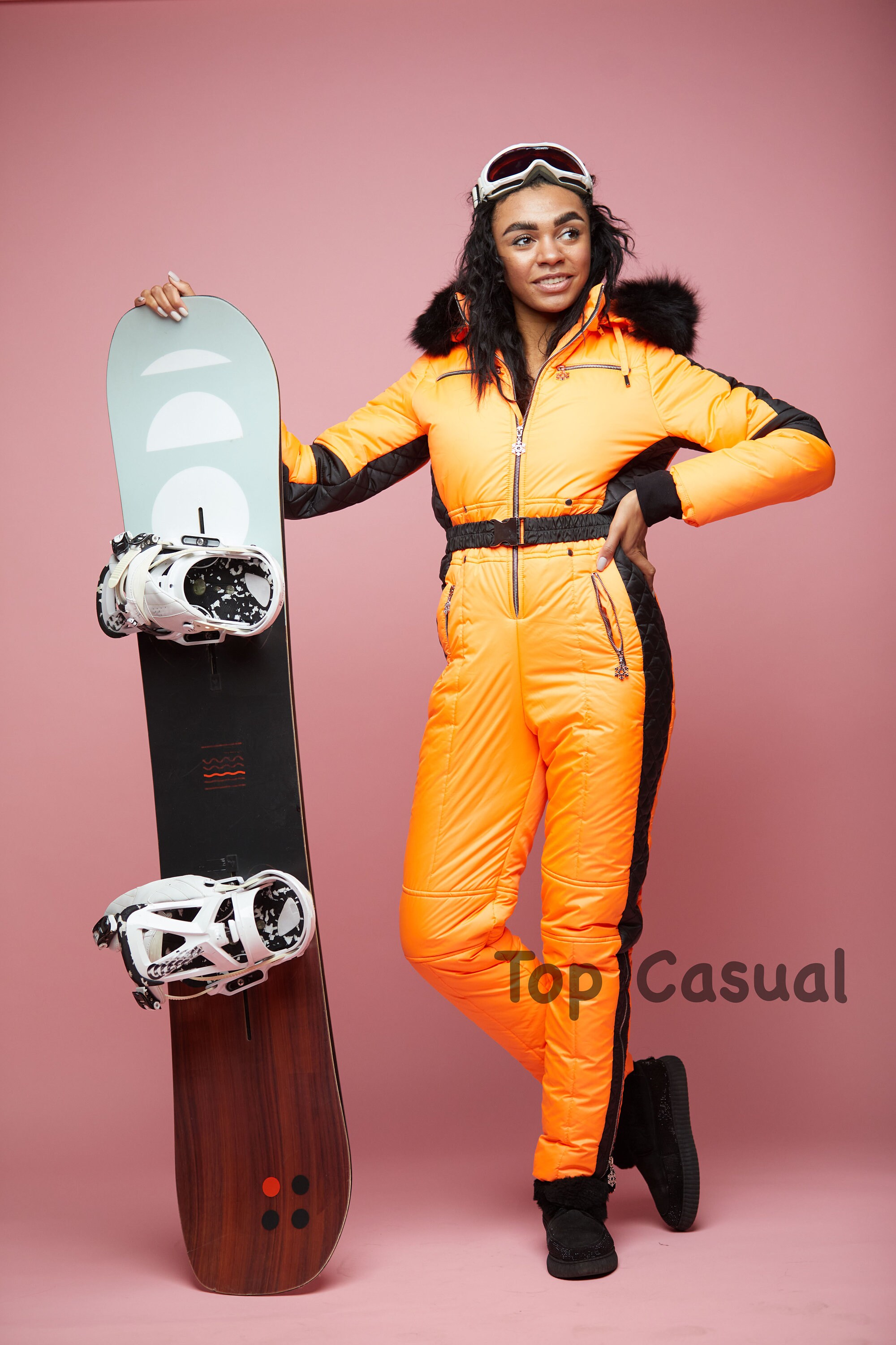 Women Ski Jumpsuit Orange Ski Overall Ski Winter Suit Etsy Australia