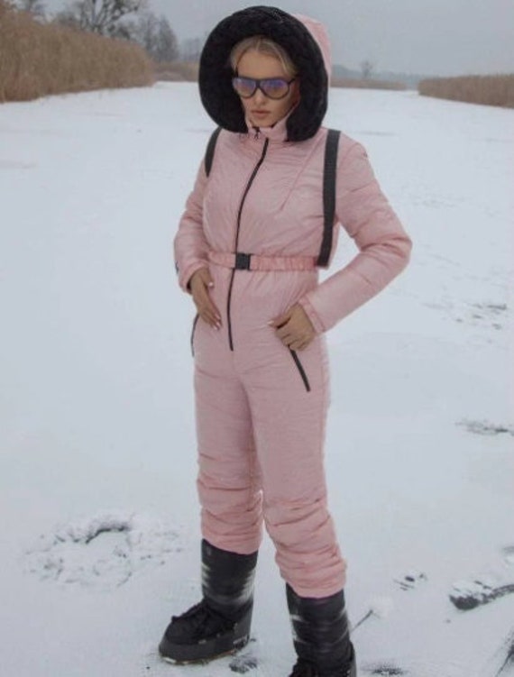 Mono de esquí rosa para mujer talla S, M, traje de invierno de esquí,  pantalones cálidos de invierno, traje de invierno, traje de snowboard, ropa  exterior de invierno, nieve en general 