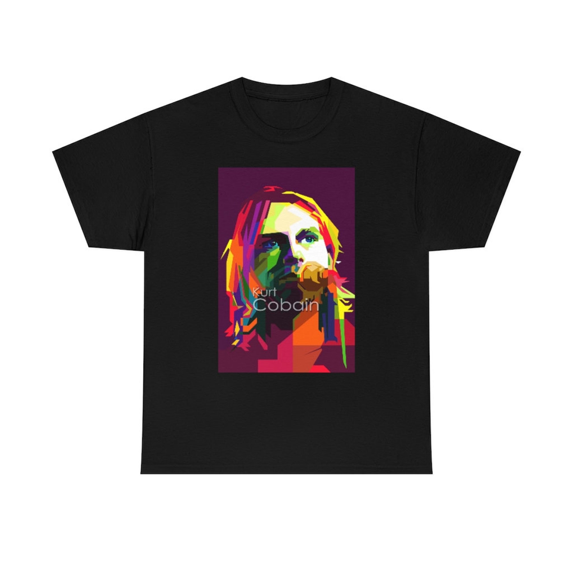 Discover Maglietta T-Shirt Kurt Cobain Uomo Donna Bambini Pop Art